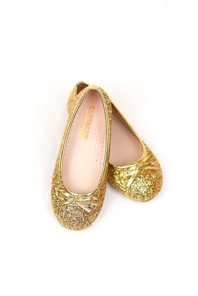 Gold Glittery Girl Shoes image 0