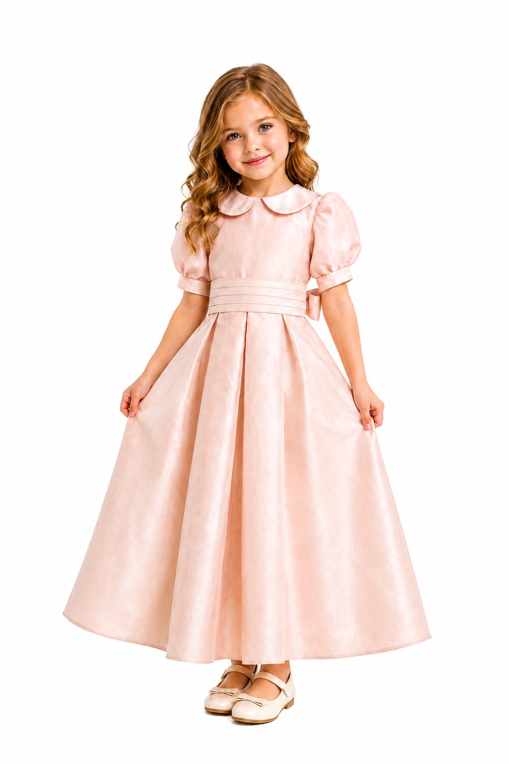 Silk Pink Flower Girl Dresses image 0