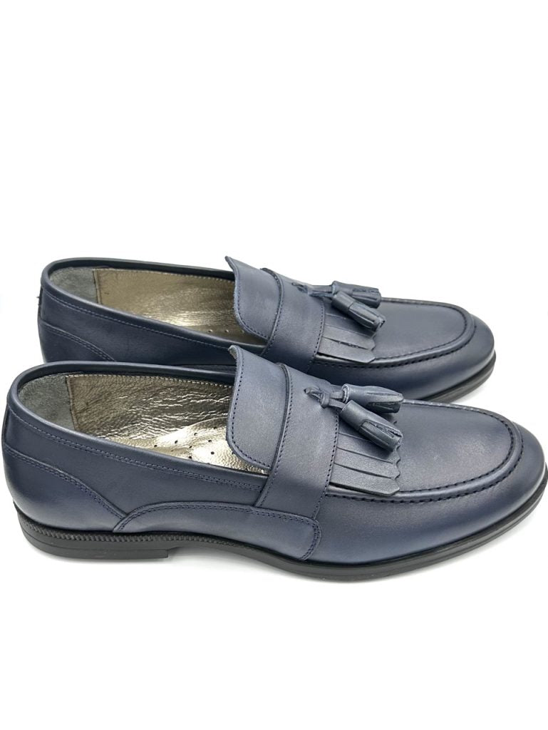 Boys Leather Navy Shoes