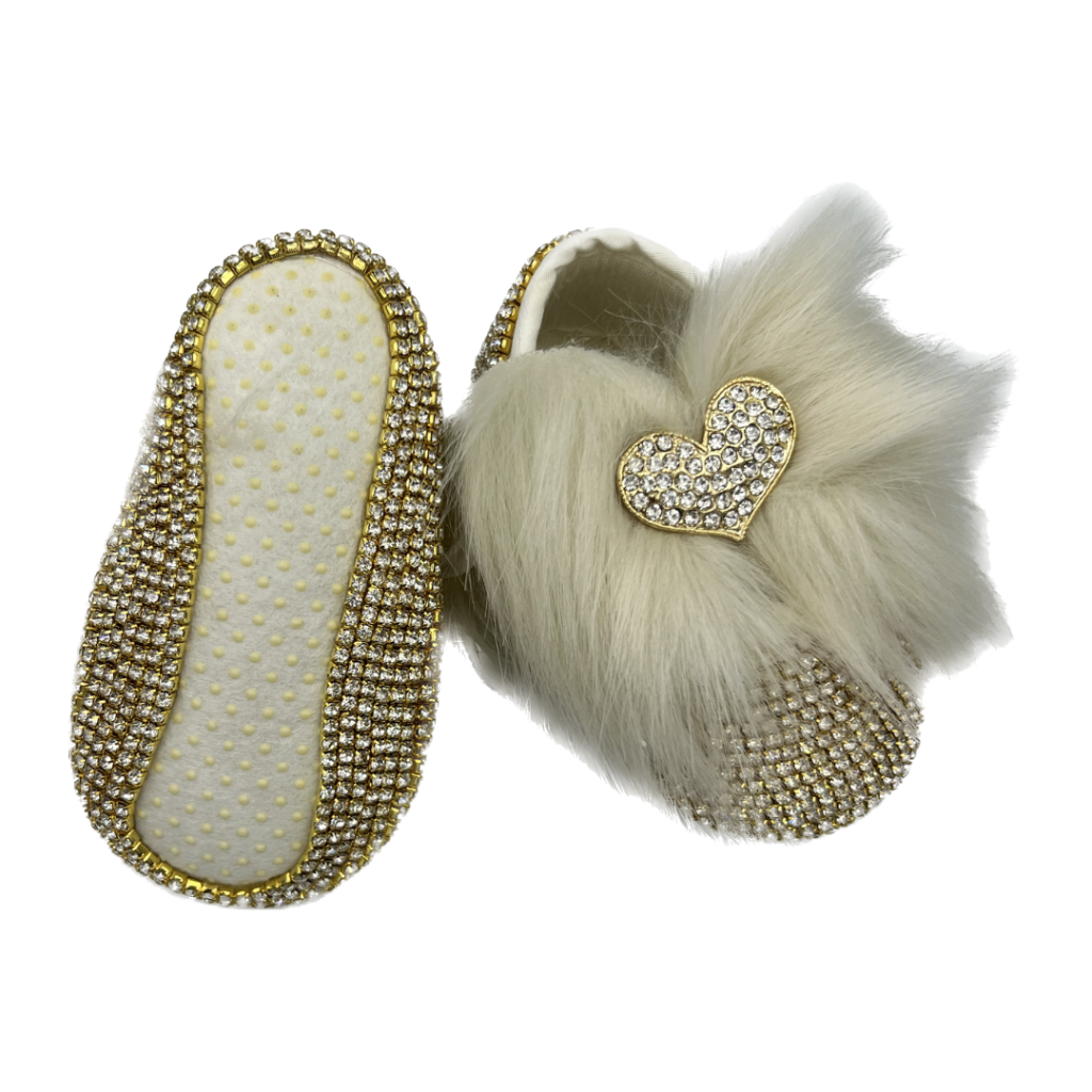 Baby Crystal Shoes - Furry Heart image 1