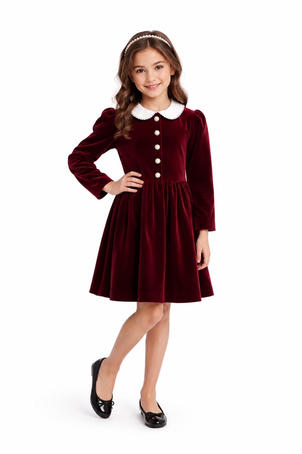 RED VELVET GIRLS DRESS image 0