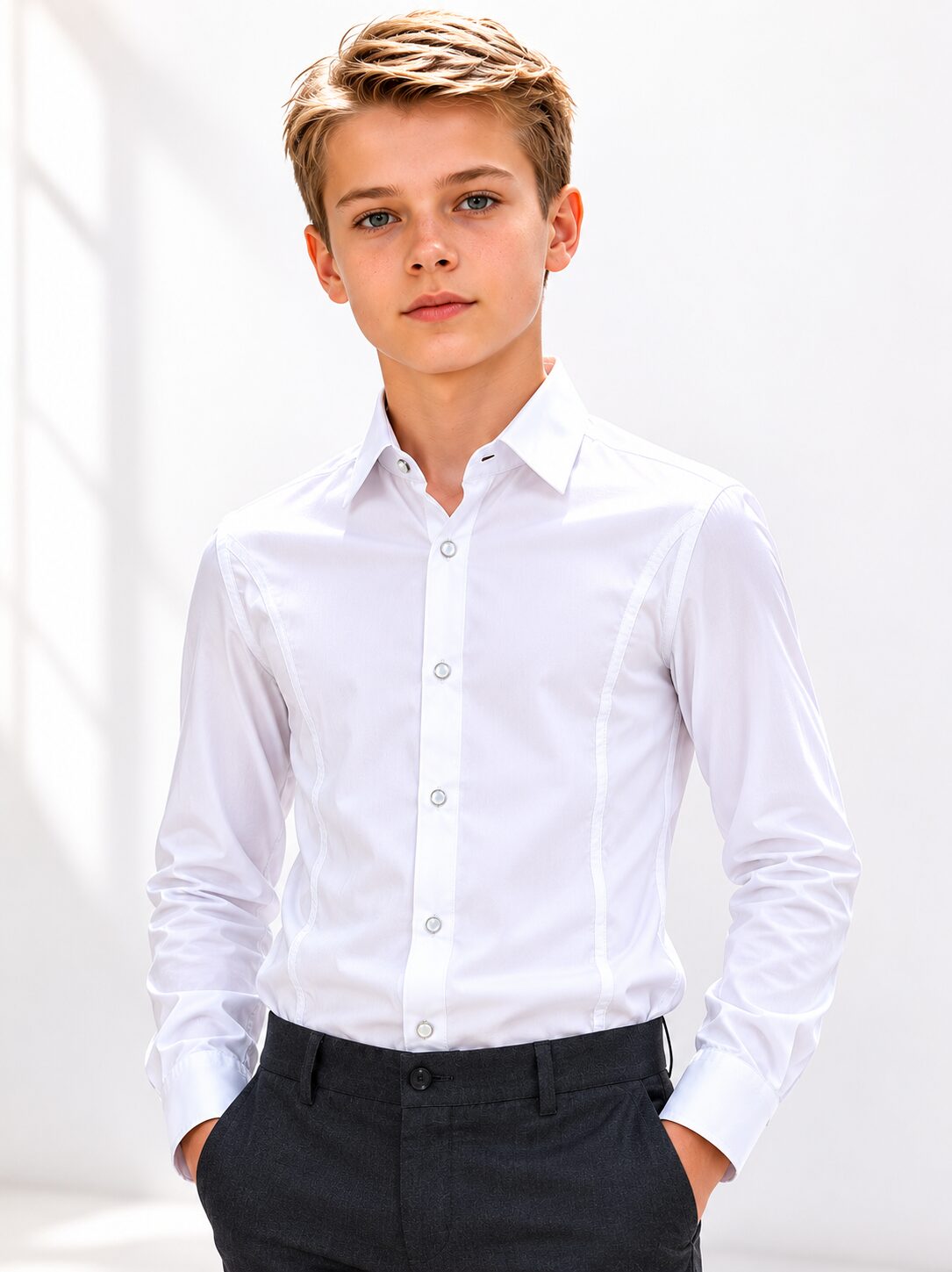 Boys White Smart Shirt