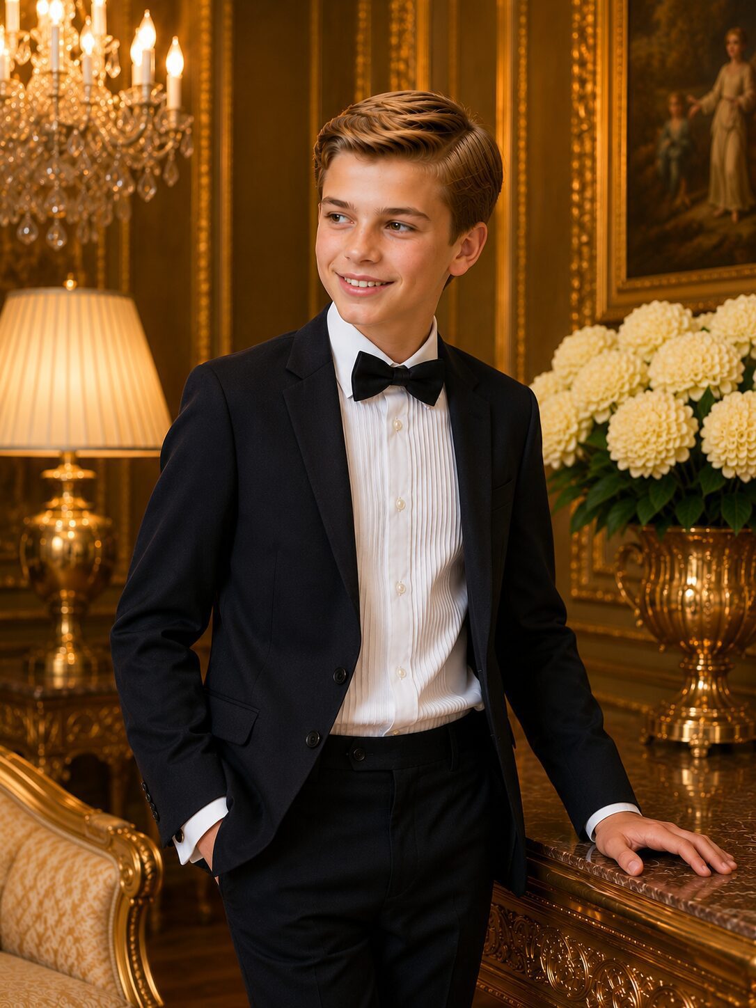 Boys Cotton Tuxedo Shirt