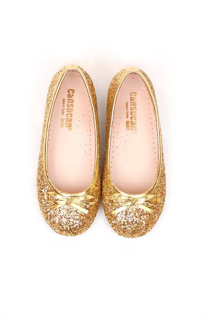 Gold Glittery Girl Shoes image 4