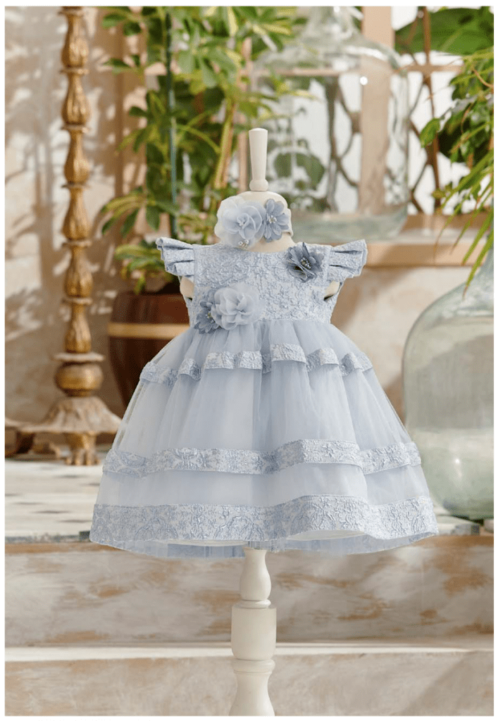 BABY GIRL BLUE OCCASION DRESSES - BELLFLOWER
