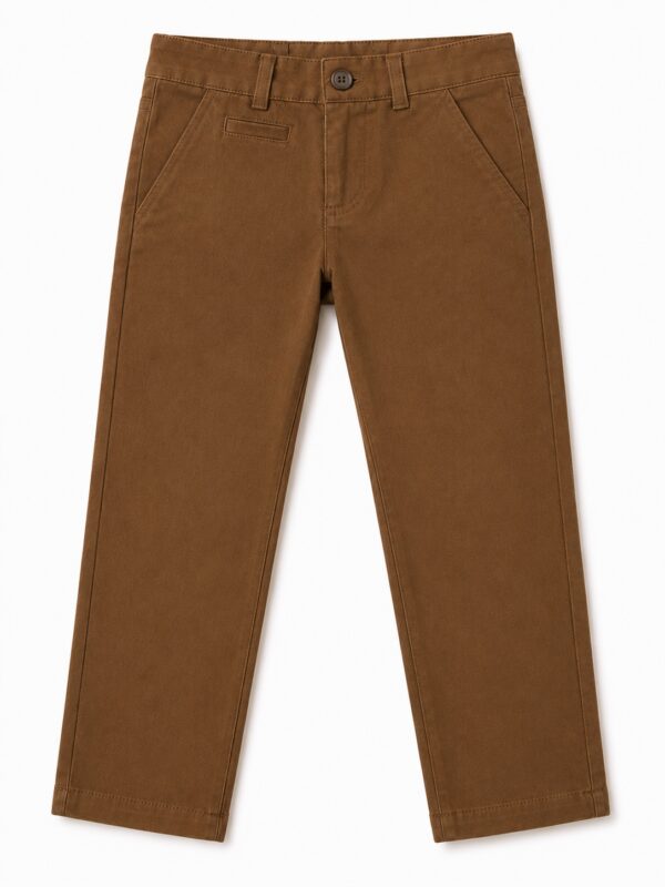 Boys Brown Chinos in London UK.