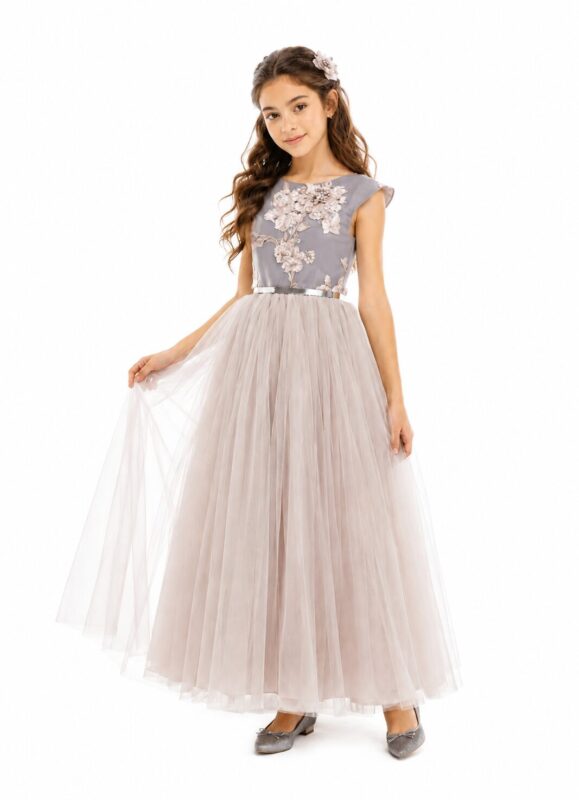 GREY GIRLS OCCASION DRESSES - SAMANTHA