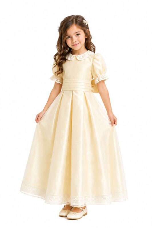 Silk Royal Gold Flower Girl Dresses