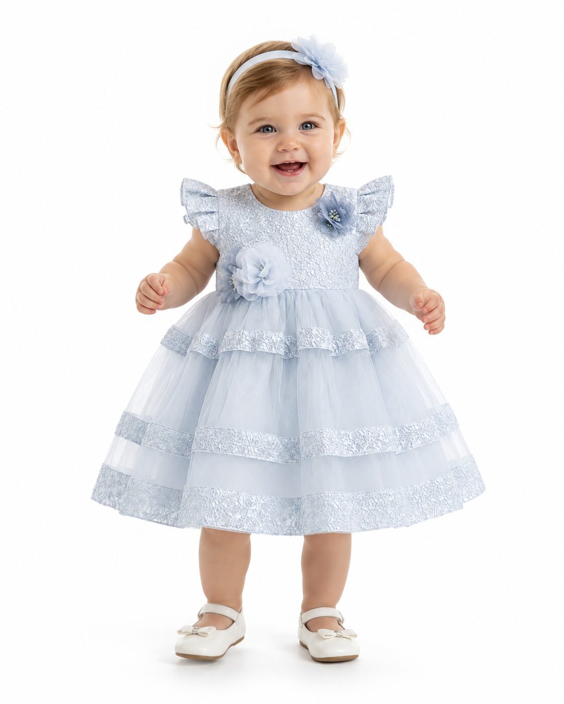 BABY GIRL BLUE OCCASION DRESSES - BELLFLOWER