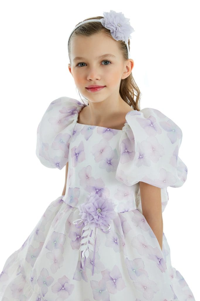 Girls Dress Pure Color Bowknot Cotton Drsses Party Princess Baby Kids Clothes 