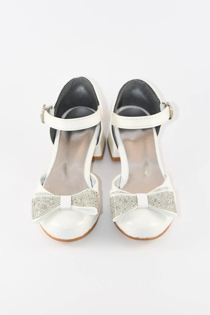 Girls White Occasion Shoes With Heels