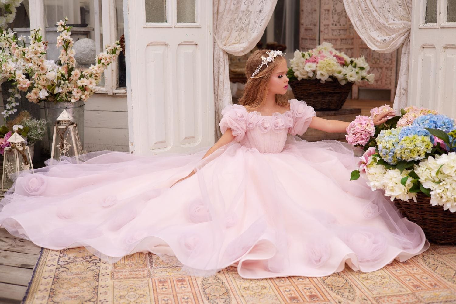 Pastel Petal Collar Princess Dress
